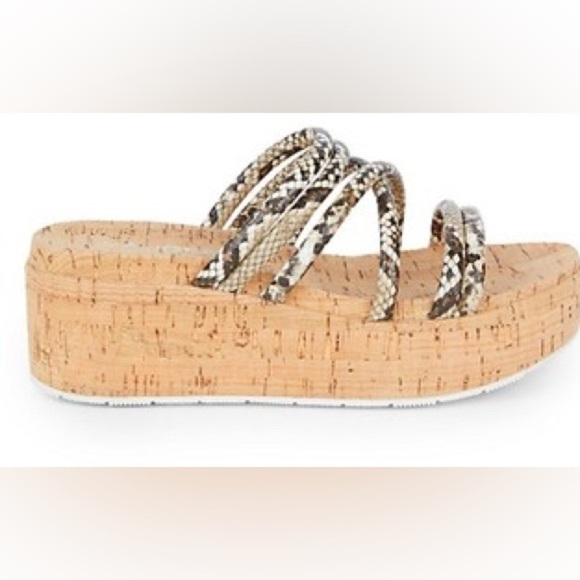 J/Slides NYC Women’s Green Snakeskin Platform Sandals Size 7 - Picture 2 of 11